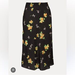 Realisation Par Black Floral Midi Skirt Blossom M